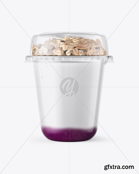 Cup with Blueberry Yogurt and Muesli Mockup 31213