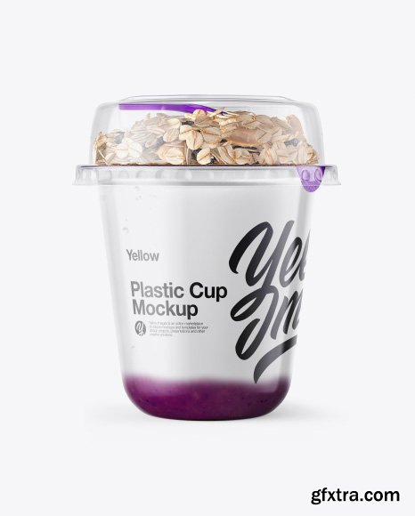 Cup with Blueberry Yogurt and Muesli Mockup 31213