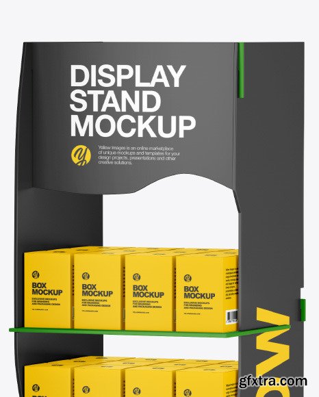 Plastic Display Stand w/ Boxes Mockup 85826