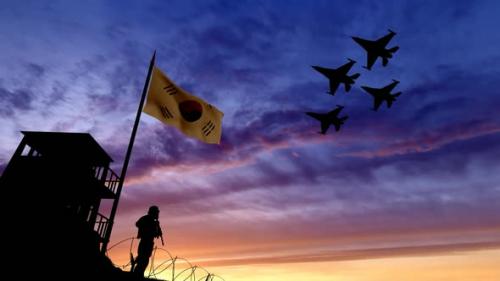 Videohive - Korean Military and Warplanes Guarding the Border - 35185889 - 35185889