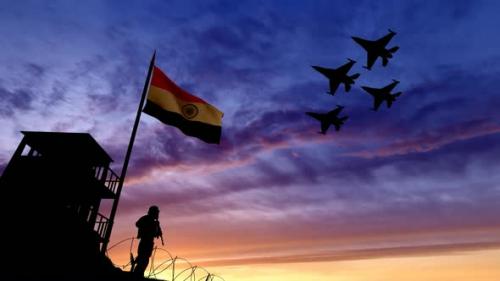 Videohive - Indian Soldier and Warplanes Guarding the Border - 35186146 - 35186146