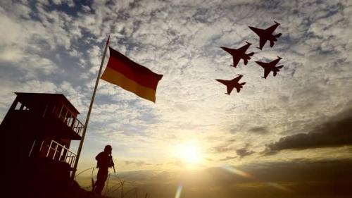 Videohive - German Military and Warplanes Guarding the Border - 35187865 - 35187865