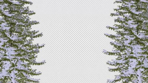 Videohive - Christmas Trees - Snowy Forest - Windy Gate - Transparent Loop - 35197058 - 35197058