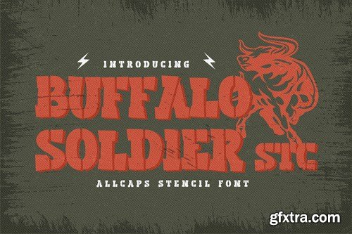 Buffalo Soldier Stencil - Bold Slab Stencil