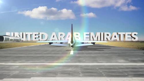 Videohive - Commercial Airplane Landing Country United Arab Emirates - 35197205 - 35197205