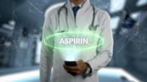 Videohive - Aspirin Male Doctor Hologram Treatment Word - 35199623 - 35199623