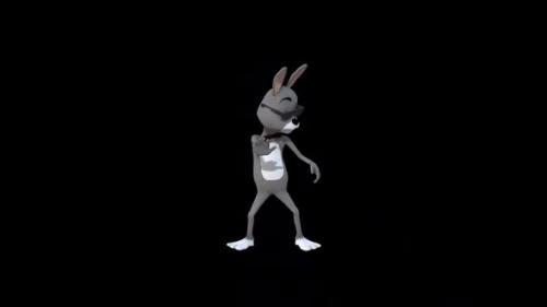 Videohive - Cartoon Gray Rabbitt Dance 4 - 35206177 - 35206177