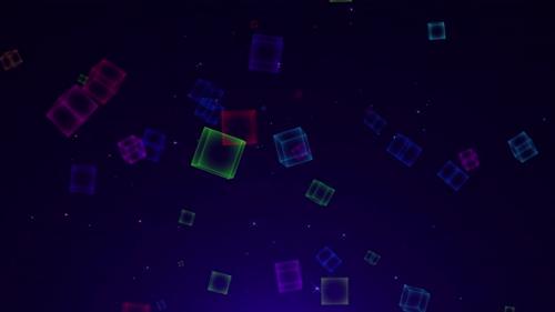 Videohive - Space Colorful Cube 4K - 35206413 - 35206413