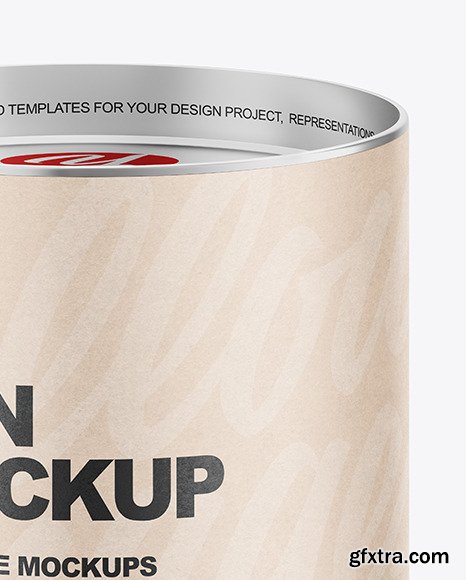 Tin Can with Kraft Label Mockup 87039