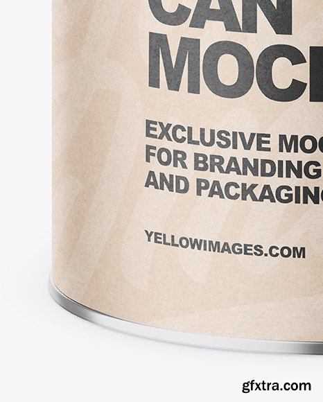 Tin Can with Kraft Label Mockup 87039