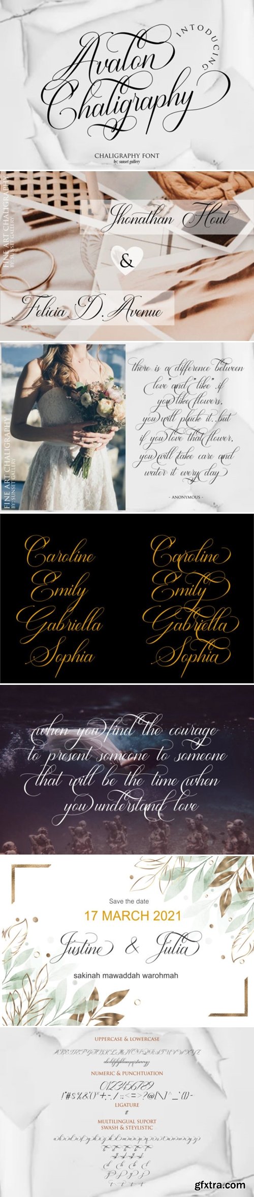 Avalon Chaligraphy Font