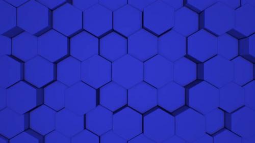 Videohive - Abstract Blue Geometric Hexagon Shape Honeycomb Pattern Surface Tiles - 4K - 35156854 - 35156854