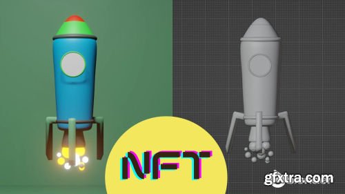 Designing 3D Rocket asset for NFT or METAVERSE technologies with Blender