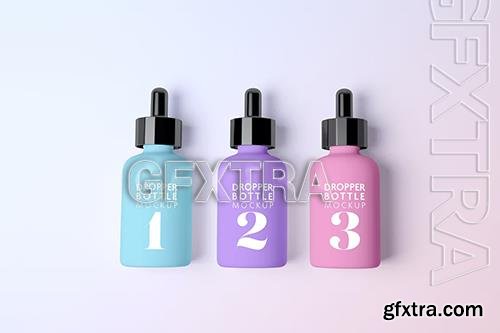 Top view of Three Matte Dropper Bottles Mockup 2KGQYTC