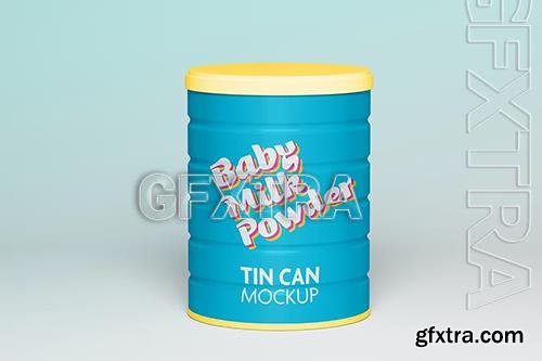 Baby Milk Powder Tin Can Mockup YWXCMCP