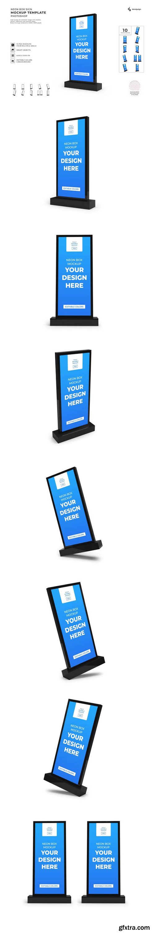 CreativeFabrica - Neon Box Sign Mockup Template Bundle