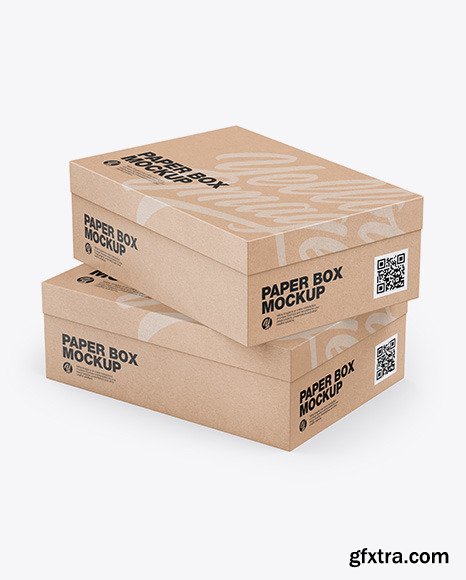 Two Kraft Boxes - Half Side View 50807