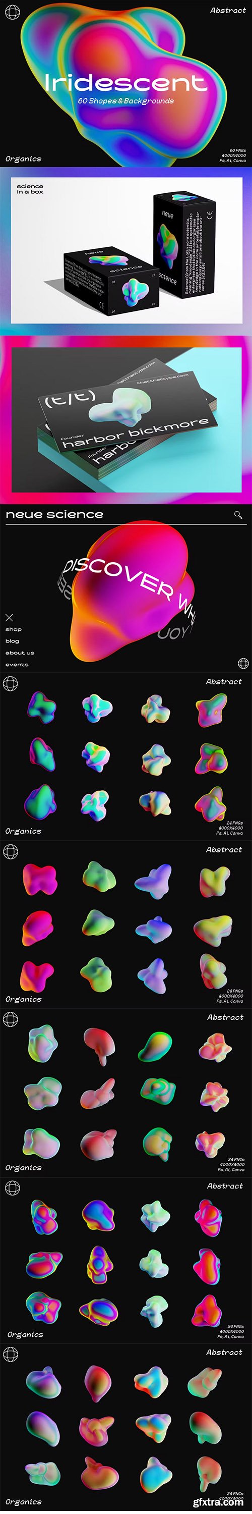 Iridescent 3D Organic Shapes