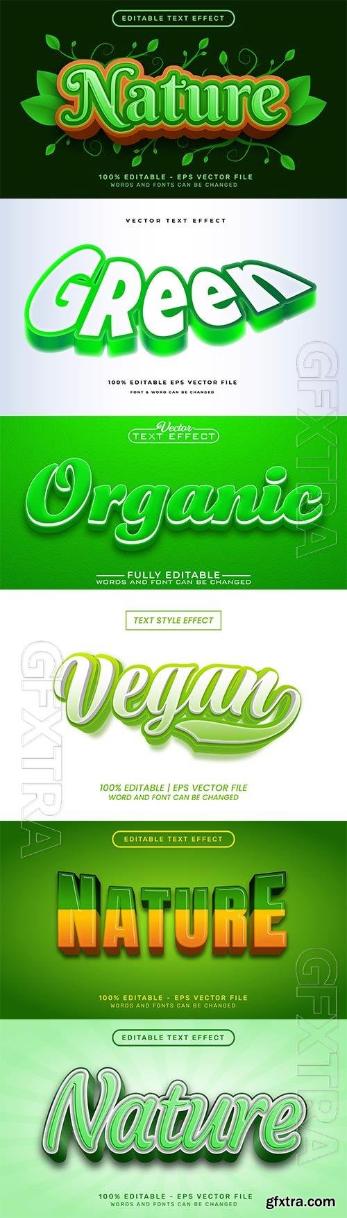 Set 3d editable text style effect vector vol 320