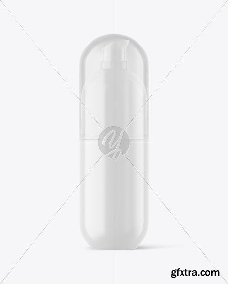 Glossy Cosmetic Bottle with Pump Mockup 88311