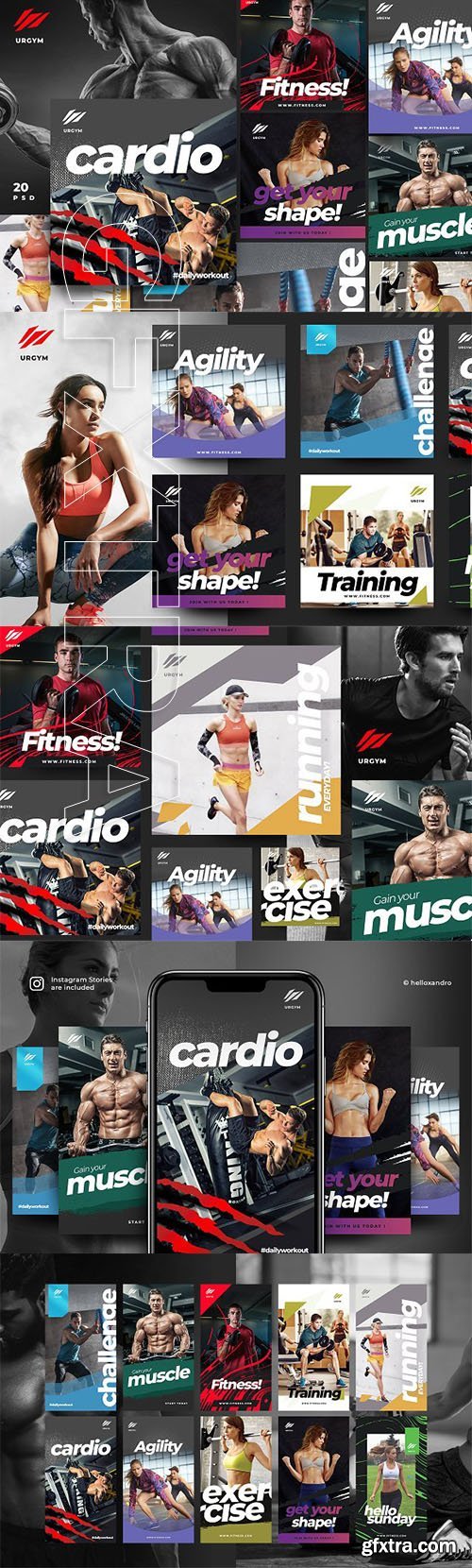 Fitness & Gym instagram pack 2.0