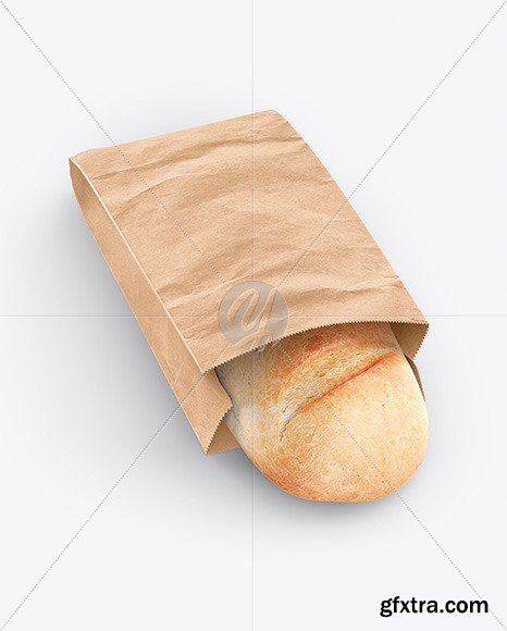 Paper Bag With Bread Mockup 62094