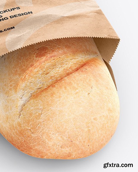 Paper Bag With Bread Mockup 62094