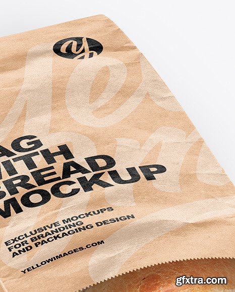 Paper Bag With Bread Mockup 62094