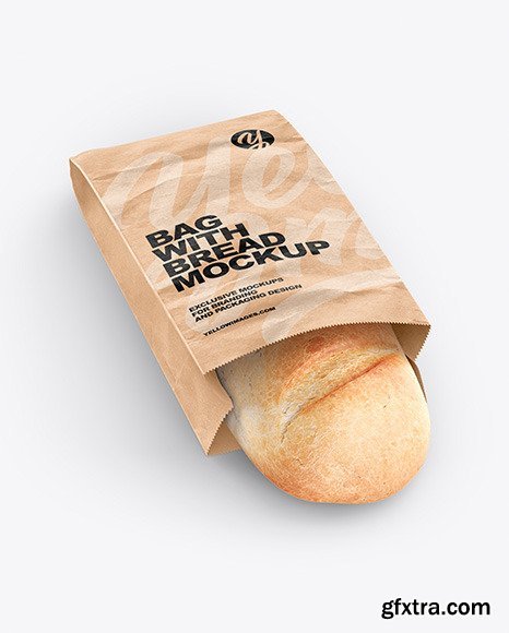 Paper Bag With Bread Mockup 62094