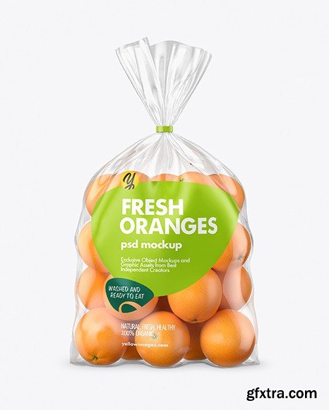 Plastic Bag with Oranges Mockup 66995