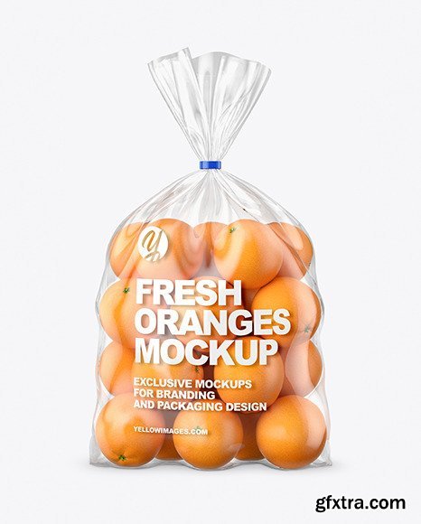 Plastic Bag with Oranges Mockup 66995