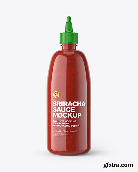 Sriracha Sauce Bottle Mockup 67434