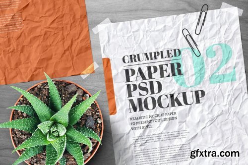 CreativeMarket - Crumpled Paper Mockup 4738816