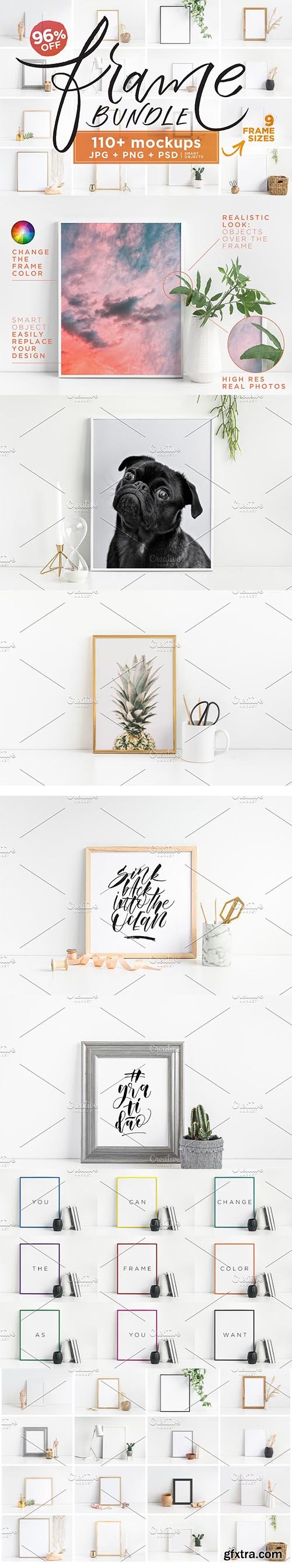 CreativeMarket - Frame Mockup Bundle JPG + PNG + PSD 3449994