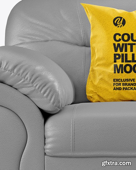 Couch with Pillow and Blanket Mockup 55757