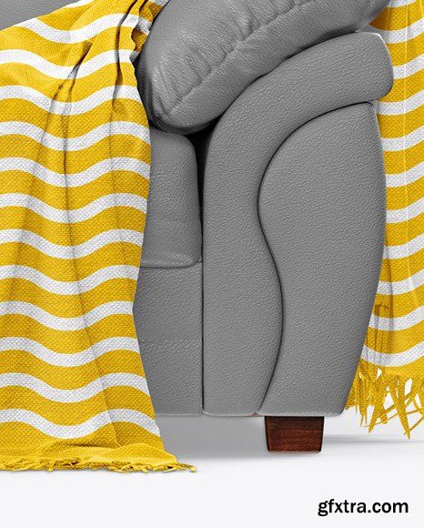 Couch with Pillow and Blanket Mockup 55757