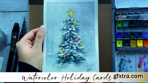 Watercolor Christmas Tree - Easy Watercolor Techniques