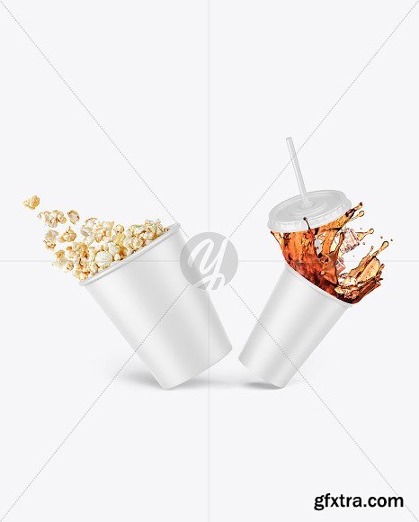 Cup Popcorn And Drink Mockup 67797