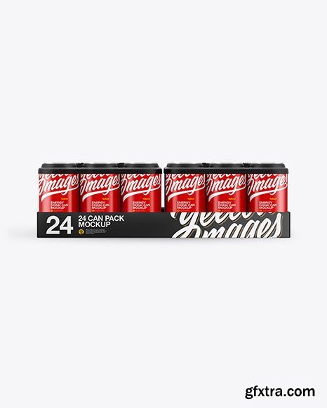 Pack with 24 Matte Cans Mockup 50405