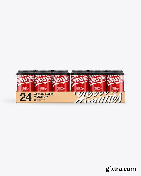 Pack with 24 Matte Cans Mockup 50405