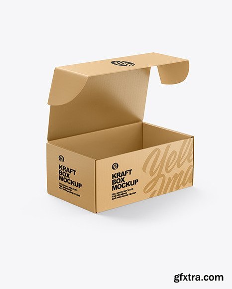 Opened Kraft Box Mockup 51521