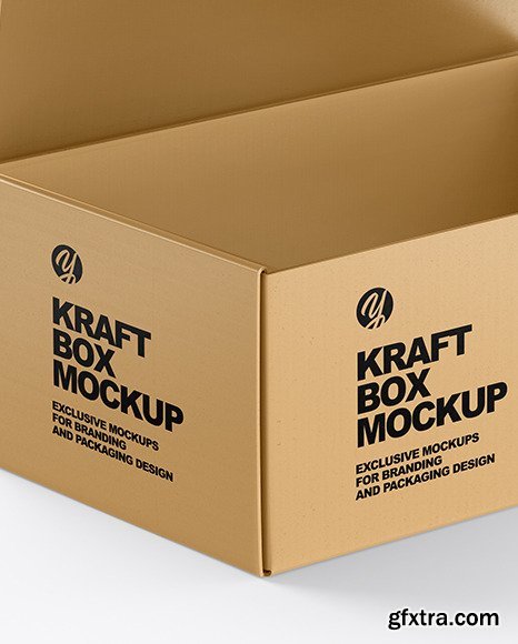 Opened Kraft Box Mockup 51521