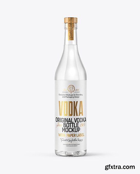 Clear Glass Vodka Bottle Mockup 55984