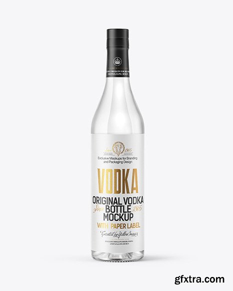 Clear Glass Vodka Bottle Mockup 55984