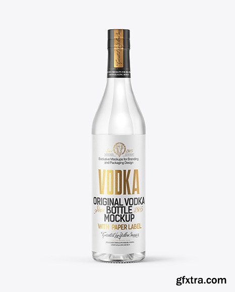 Clear Glass Vodka Bottle Mockup 55984