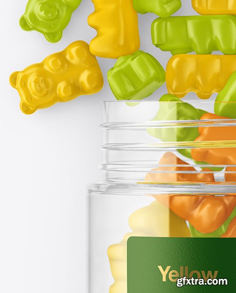 Plastic Bottle with Gummies Mockup 55987