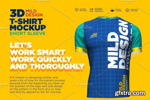 CreativeMarket - 3d Mockup: Short Sleeve T-shirt 4607880