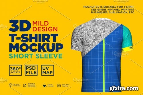 CreativeMarket - 3d Mockup: Short Sleeve T-shirt 4607880