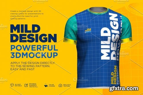 CreativeMarket - 3d Mockup: Short Sleeve T-shirt 4607880