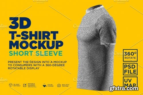 CreativeMarket - 3d Mockup: Short Sleeve T-shirt 4607880